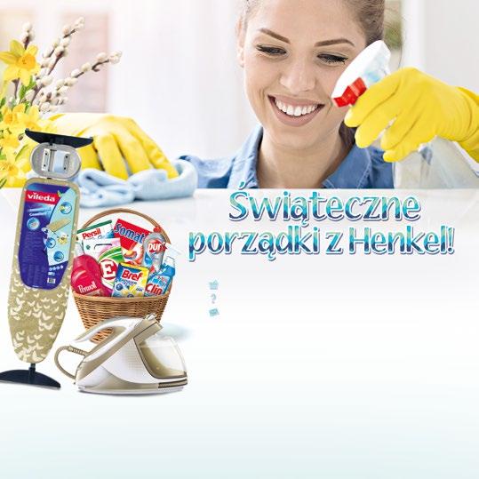 Konkurs Weź udział w konkursie! 1. Kup produkty Henkel za minimum 10 zł i zachowaj oryginalny paragon. 2. Odpowiedz na pytanie: Jak produkty firmy Henkel pomagają Ci w świątecznych porządkach?