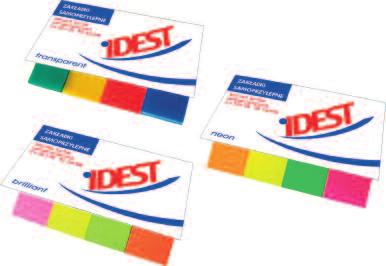 Zakładki indeksujące IDEST wymiary 20 x 50 mm 40 kart 4 kolory PX1060 brillant