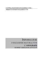 EGZAMIN MATURALNY OD 2015 roku Struktura informatorów CZĘŚĆ OGÓLNA wspólna dla wszystkich informatorów kompendium wiadomości na temat egzaminu zawiera m.in. (a) podstawy prawne (b) opis zasad przystępowania do egzaminu maturalnego od 2015 r.