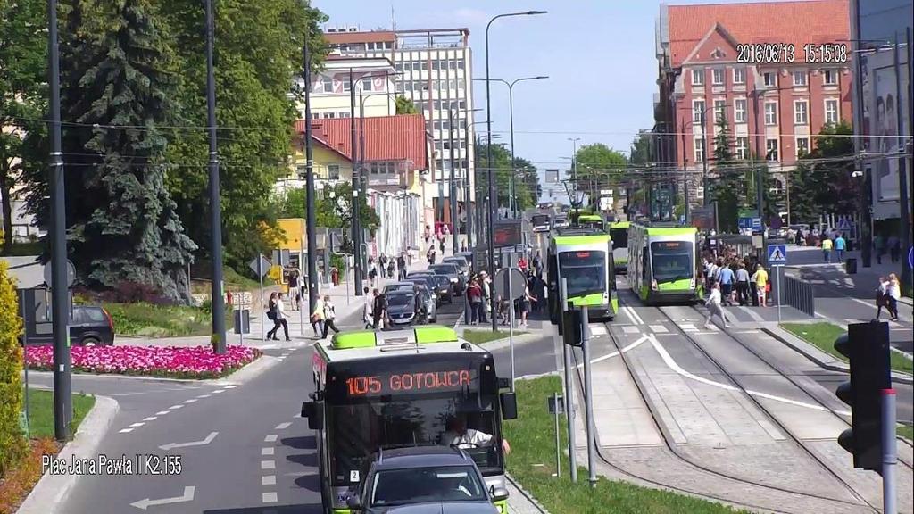 Podpoznańska firma Solaris zaprojektowała i wyprodukowała dla stolicy Warmii i Mazur piętnaście składów tramwaju Tramino. Zgodnie z przyjętą kolorystyką miejską tramwaj jest limonkowoszary.