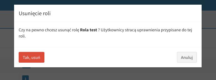 Z tego poziomu użytkownik uzupełnia pola opisowe: Nazwa, Należy zaznaczyć wymagane uprawnienia. Po wypełnieniu wszystkich pól poprawnie w celu zatwierdzenia należy wybrać przycisk Zapisz zmiany.