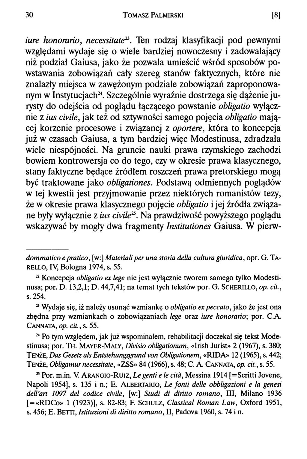 30 T om asz Palmirski [8] iure honorario, necessitatea.