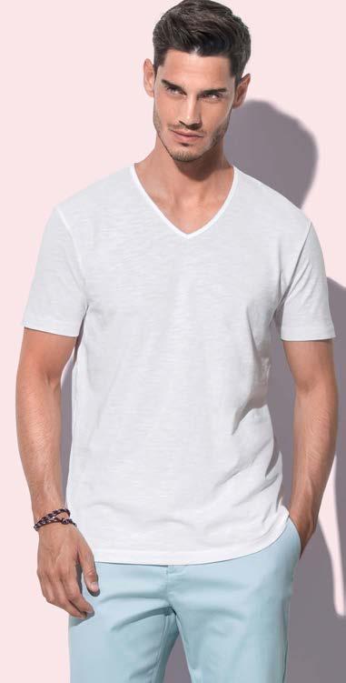 Slub 2 3 ST9 51 0 ST9 4 1 0 SH A W N & SH A R O N Slub V - neck T-shirt V-neck dla kobiet i mężczyzn Męskie: S 2XL Damskie: S XL 140 g/m 2 24 REGULAR FIT 100% bawełny ring-spun; single jersey