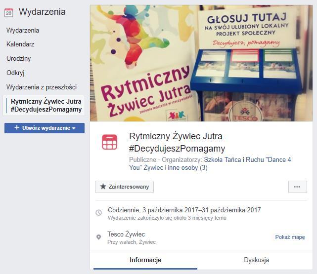 MEDIA SPOŁECZNOŚCIOWE Wydarzenie na Facebooku Utwórzcie z wyprzedzeniem wydarzenie (zapraszające do głosowania) za pośrednictwem Waszej strony na Facebooku niech stanie się centrum informacji w