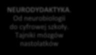 stopnia WSTĘP DO NEURODYDAKTYKI techniki i możliwości pamięciowe mózgu WIZERUNEK OSOBISTY NAUCZYCIELA narzędzie do budowania wiarygodności w oczach uczniów