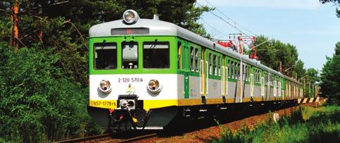 Elektryczne zespoły trakcyjne Electric Multiple Units EN57 SERIA: EN57 ILOŚĆ: 48 TYP: 5B+6B+5B Z ODMIANAMI 5BK/6BK, 5BP/6BP MASA ZESPOŁU: 125 000 KG 110 KM/H LICZBA MIEJSC SIEDZĄCYCH: 188 EN57