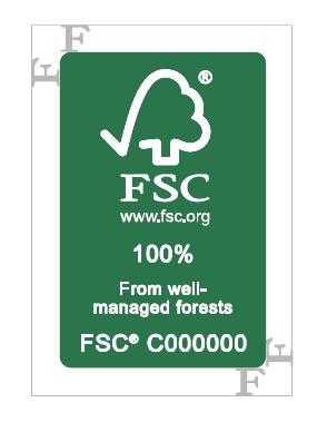 Umiejscowienie etykiety produktowej FSC i logo FSC Należy pozostawić taką ilość wolnej przestrzeni wokół etykiety i logo FSC, aby