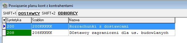 Przed określeniem tych powiązań należy koniecznie w menu Administracja -> globalne parametry określić ilość cyfr, które przeznaczamy na kontrahenta.