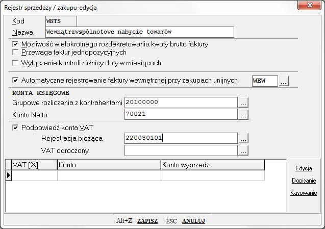 Niektóre z funkcji dostępnych w menu podręcznym: zaznacz jako zapłacone (Shift+Z) pozwala na ręczne oznaczenie pozycji (pojedynczej lub wielu zaznaczonych) w rejestrze jako zapłacona zaznacz jako