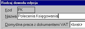 W słowniku dowodów dokonano takiego ustawienia dla dowodu PK A tak ustawiono cechy dokumentu FS Jeżeli nie zaznaczyliśmy omawianej opcji to te ustawienia rodzajów dowodów nie mają żadnego znaczenia.