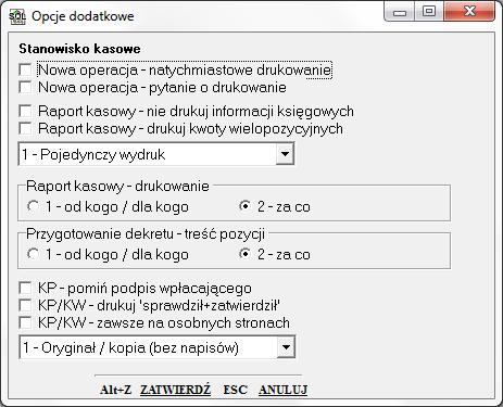 Pamiętajmy, że w opcjach dodatkowych możemy spowodować, że dokumenty te będą drukowane natychmiast po dopisaniu pozycji.