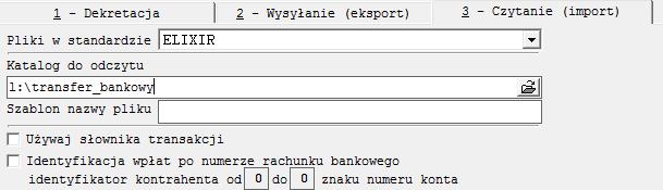 Jeżeli chcemy wysyłać dane do systemu bankowego to musimy wybrać standard. Katalog do zapisu nie musi być wpisany.