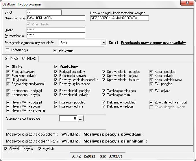 12. ADMINISTRACJA 12.1 Przelogowanie Funkcja umożliwia zmianę operatora, roku księgowego, firmy bez konieczności wychodzenia z programu. 12.2 Wylogowanie Blokuje dostęp do pracy z programem.