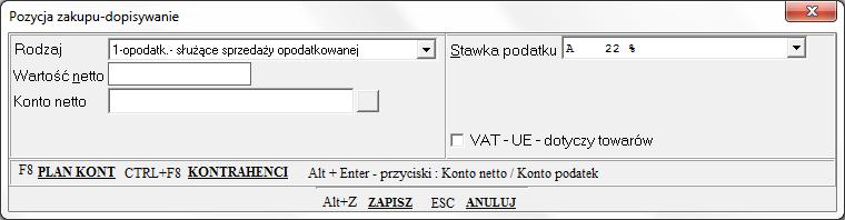 Zwróćmy jednak uwagę, że w menu Administracja->Parametry Uruchomieniowe mamy przełącznik, dzięki któremu kwota podatku będzie podpowiadana a operator wystarczy, że naciśnie ENTER.