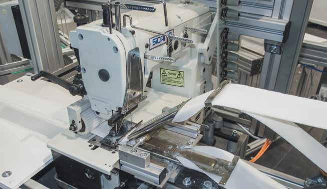 Maszyny specjalistyczne Beckmann Automat liniowy do szycia taśmy na uchwyty BMA/102-PROFI DOSTĘPNE FUNKCJE: System zwijaczy (produkowany na indywidualne zamówienie według wzorów Prosty panel