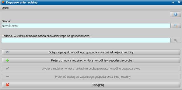 na liście, jeżeli dane osoby wprowadzone we wczytywanym wywiadzie różnią się od danych tej osoby w systemie, to pojawi się okno "Aktualizacja danych osobowych", w którym wybierając przyciski Tak lub