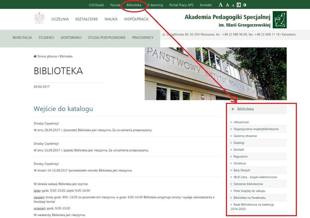 Wszystkie ważne informacje dotyczące Biblioteki APS