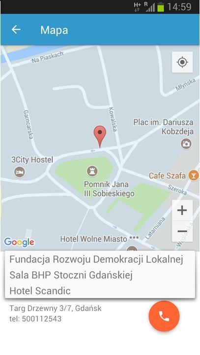 Zakładka Mapa Przykład kilku