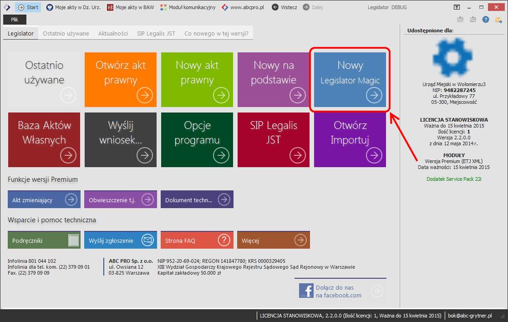 Częs c 1. Tworzenie nowych akto w prawnych. Legislator Magic to aplikacja, która pozwala na tworzenie strukturalnych aktów prawnych XML bezpośrednio w systemie MS WORD (od MS WORD 2007).