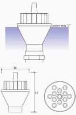 16 x 8 Średnica gwintu GW 1 GZ 1 1/2 GW 2 Średnica W / wysokość H mm 95/110 95/110 115/145