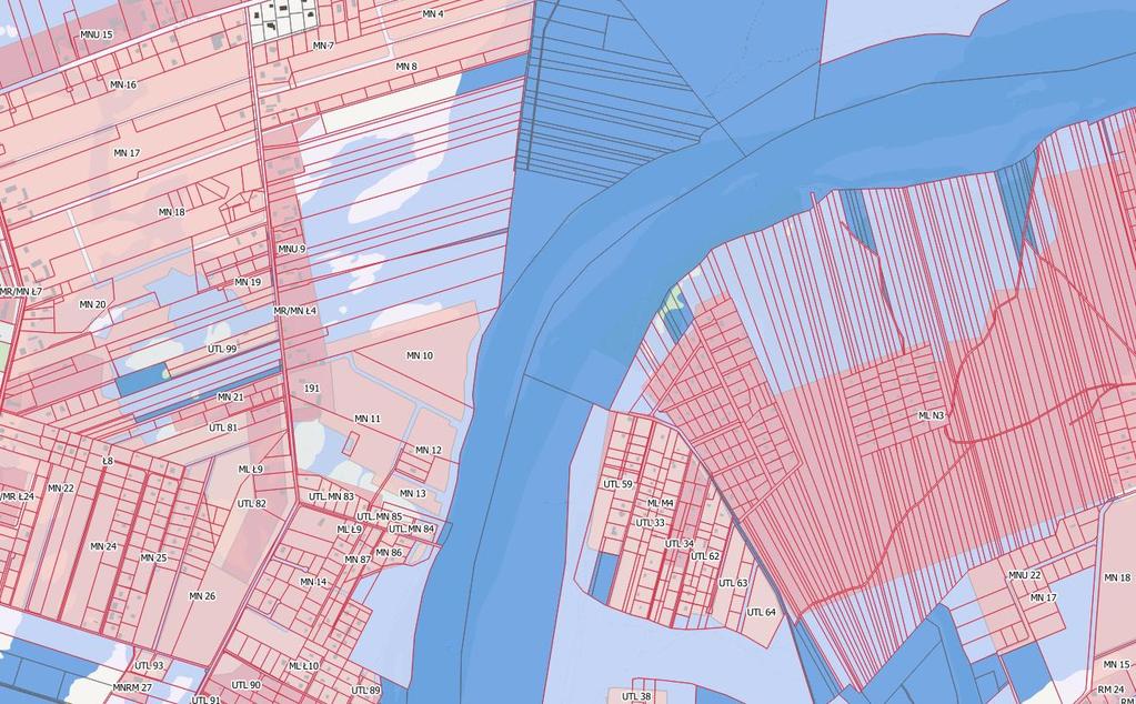 Wyszukanie informacji o planowanych terenach mieszkalnych na obszarze zagrożonym powodzią Budynki Działki