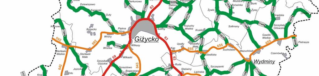 3. SYSTEM TRANSPORTOWY W POWIECIE GIŻYCKIM 3.1.