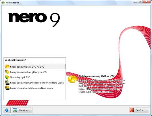 Interfejs użytkownika 3 Interfejs użytkownika 3.1 Okno główne Interfejs użytkownika w programie Nero Recode składa się z okna głównego oraz obszaru rozwijanego.