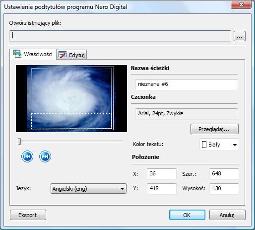 Przekodowywanie płyty DVD do Nero Digital Rozwijane menu Częstość bitów Wybiera częstość bitów. Częstość bitów to ilość danych przesłanych w jednostce czasu.