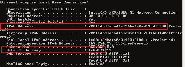 Global unicast address(es): 2001:DB8:ACAD:A:ED9:96FF:FEE8:8A40, subnet is 2001:DB8:ACAD:A::/64 [EUI/CAL/PRE] valid lifetime 2591988 preferred lifetime 604788 Joined group address(es): FF02::1