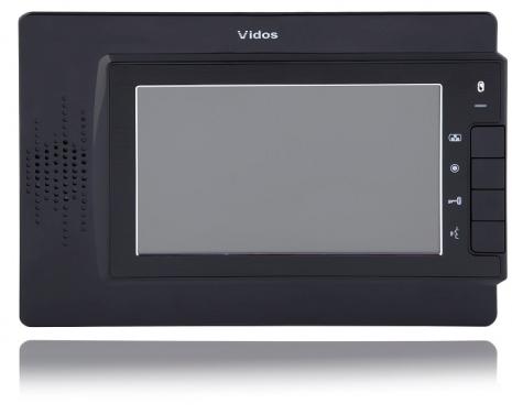 Monitor głośnomówiący Ekran kolorowy 7 panoramiczny TFT LCD 800 600 Obsługa 2 stacji bramowych (lub 1 stacja+1 kamera CCTV) Sterowanie elektrozaczepem i bramą automatyczną Możliwość rozbudowy o