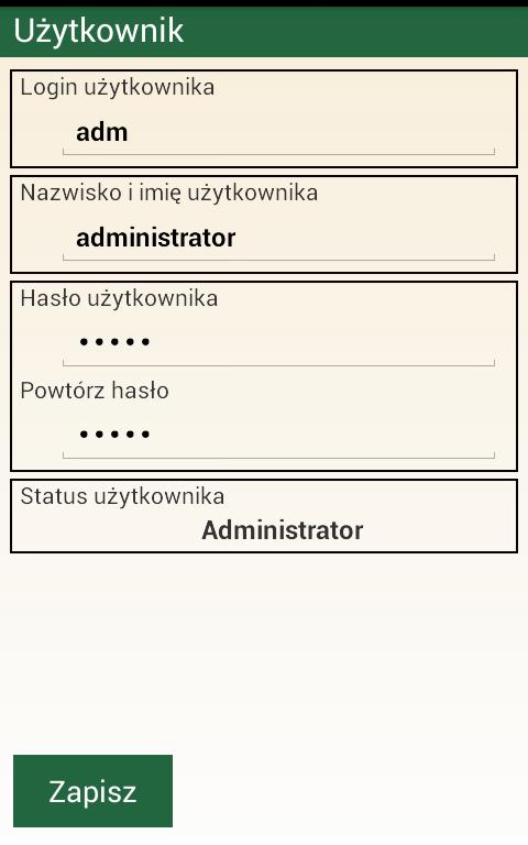 Użytkownicy Edycja odbywa się w oknie Szczegółów, które wygląda identycznie jak okno dodawania nowego użytkownika.