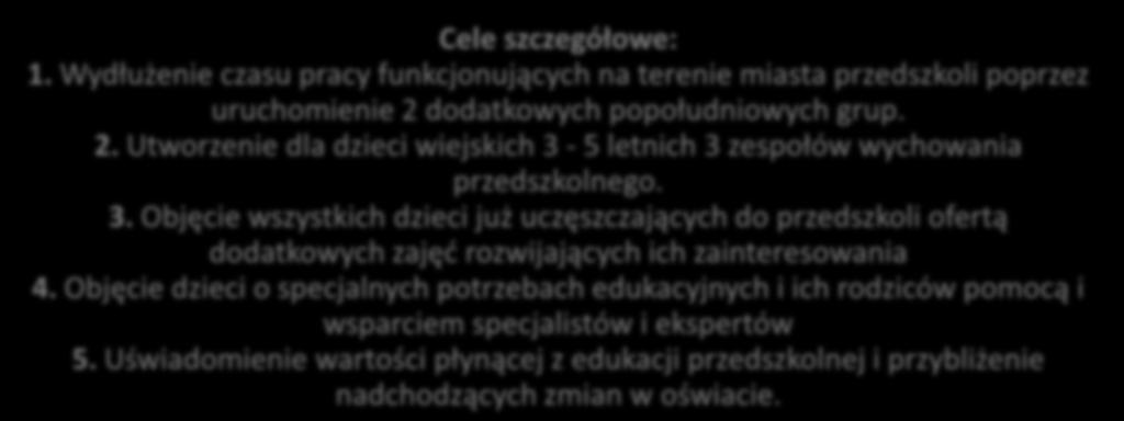 Objęcie wszystkich dzieci już uczęszczających do przedszkoli ofertą