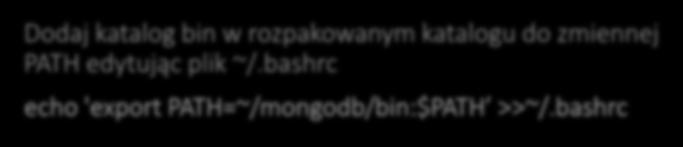 MongoDB Dodaj katalog bin w rozpakowanym katalogu do zmiennej PATH