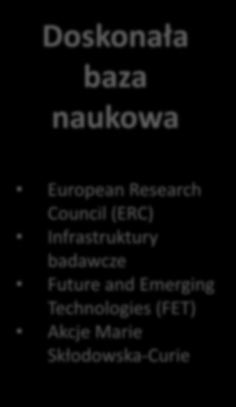 Doskonała baza naukowa European Research Council (ERC) Infrastruktury badawcze Future and Emerging