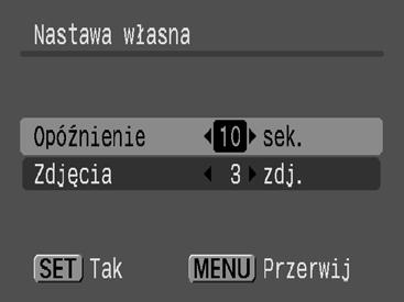 3. Naciśnij przycisk. W przypadku ustawienia dwóch lub większej liczby zdjęć za pomocą opcji [Zdjęcia] należy wziąć pod uwagę poniższe informacje.