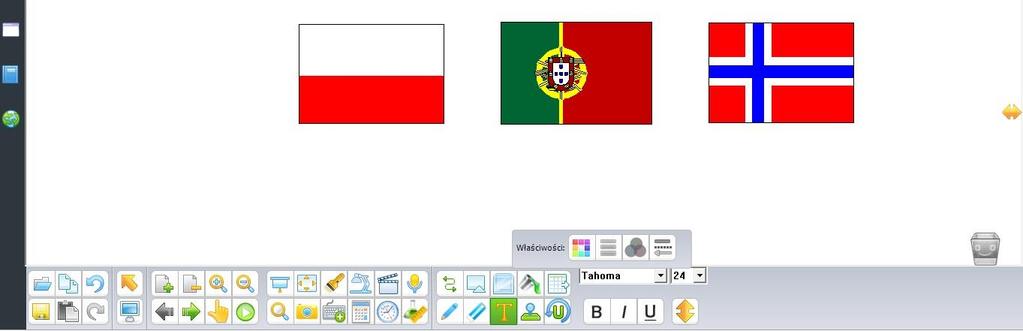odpowiednie nazwy państw do wybranych flag.