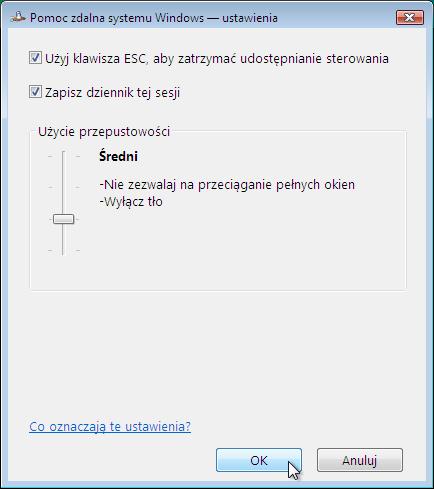 Jaki klawisz należy nacisnąć, aby zatrzymać kontrolę udostępniania?