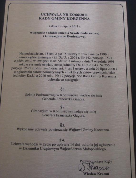 Witajcie Uczniowie! W tym roku szkolnym pierwszy numer miesięcznika Echo Szkoły w całości poświęcony jest naszemu patronowi Generałowi Franciszkowi Gągorowi.