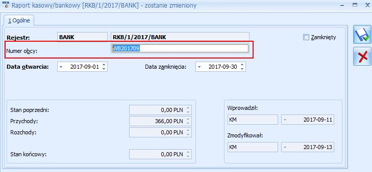 Importuj transakcje uznania/obciążenia pozwala określić, które z tych operacji mają być importowane do programu ERP Optima.