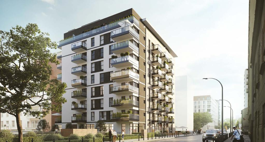 KOMFORT MIESZKANIA Na ośmiu piętrach znajduje się 85 funkcjonalnych apartamentów, dostosowanych do potrzeb nawet najbardziej wymagających mieszkańców.