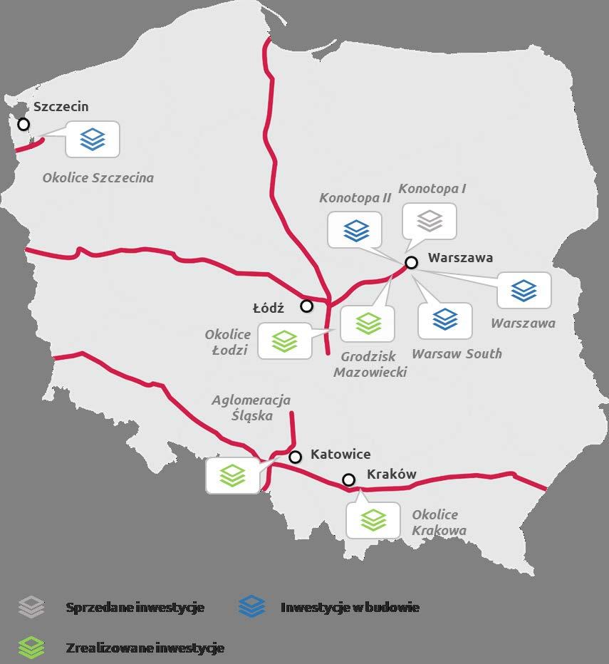 21 9. Segment magazynowy Wprowadzenie Segment magazynowy, to drugi z obszarów działalności Grupy Kapitałowej Marvipol Development. Segment jest rozwijany w ramach Grupy Kapitałowej od 2015 r.