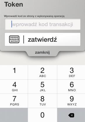 Aby skorzystać z Tokena GSM, wybierz opcję token i zaloguj się podając kod PIN.