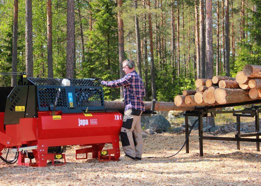 Dla mniejszych producentów drewna opałowego 355+ Japa 355+ to maszyna odpowiadająca potrzebom niewielkich przedsiębiorstw zajmujących się