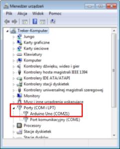 Odczytanie portu COM W moim przykładzie był to numer COM21, ale u Ciebie może być całkowicie inny.