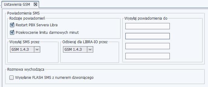 8.11.Ustawienia GSM Libra ver. 2.02.xx Ustawienia karty GSM są dostępne w menu Ustawienia wspólne Ustawienia GSM.