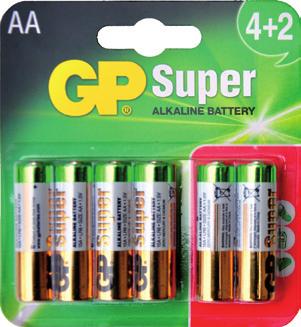 4,81* 0,60* Bateria GP LR6