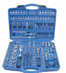 QS50150 KPL. KLUCZY NASADOWYCH ¼ ⅜ ½ 150 SZT. 150 PCS. ¼ ⅜ ½ TOOL SET ZESTAW NARZĘDZI ½ : ½ TOOL SET: 17 szt. nasadki krótkie 6kt.