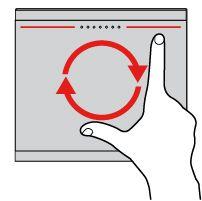 4 Klikanie prawym przyciskiem Naciśnij strefę klikania prawym przyciskiem, aby wyświetlić menu skrótów. Korzystanie z gestów dotykowych trackpada Cały trackpad jest czuły na dotyk i ruchy palców.