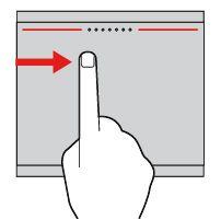 trackpada do środka ekranu i na odwrót, aby ukryć  Przesuwanie od lewej krawędzi Przesuń jednym palcem