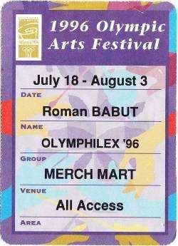 OLYMPHILEX 96, Atlanta, 19.7. 3.8.